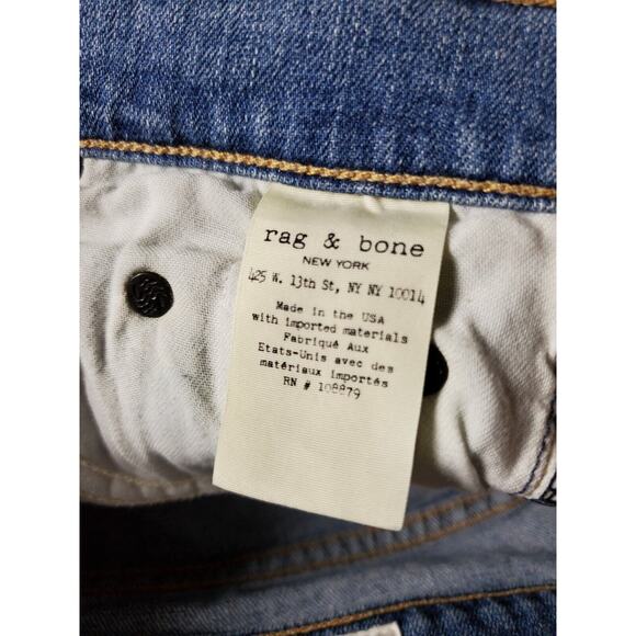 Rag & Bone 25 Destroyed Jeans DRE Brigade Medium Wash Low Rise Distressed - Picture 11 of 15